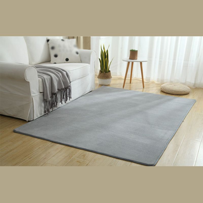 Tapis gris salon de couleur pure de tapis de tapis en polyester