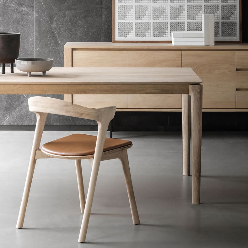 Rectangle Kitchen Dining Table Pine Solid Wood Table Modern with 4 Legs