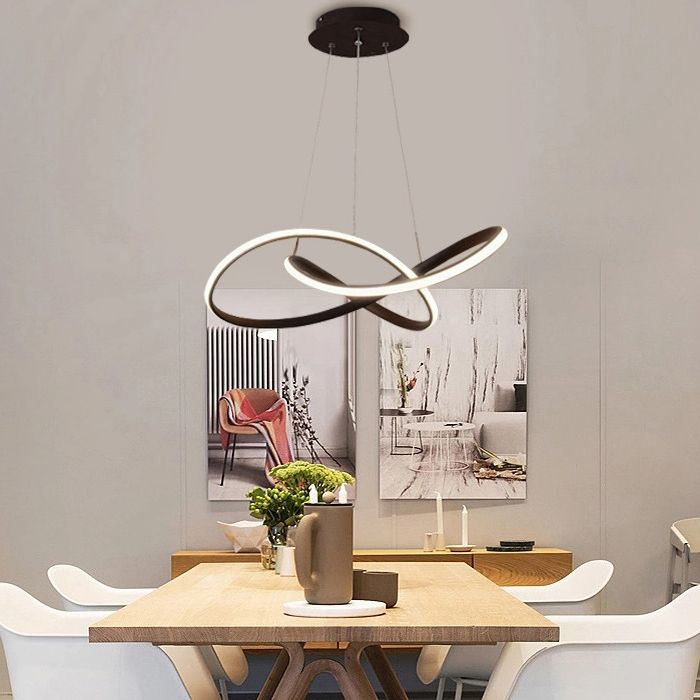 Modern Style Spiral Ceiling Pendant Light 1-Light Aluminum Suspended Lighting Fixture