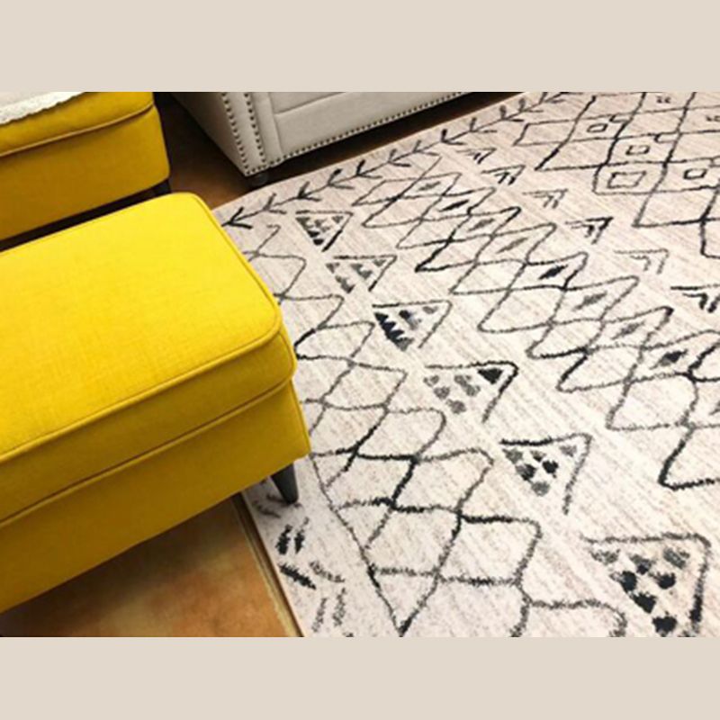 Witte toon boho tapijten polyester tapijt tribal classicisme binnen tapijt niet-slip steun voor woonkamer