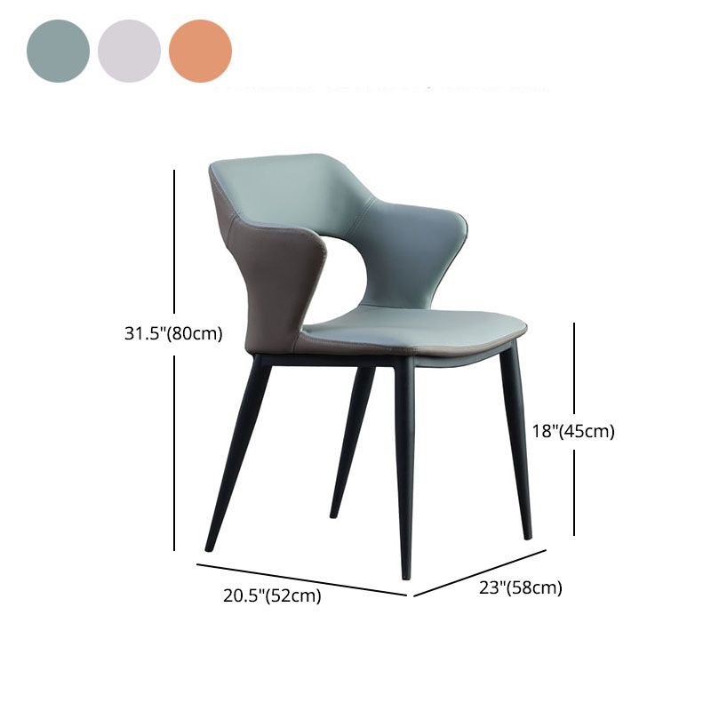 Eigentijdse stijl metalen eetstoelen keuken open achterkant zijstoelen