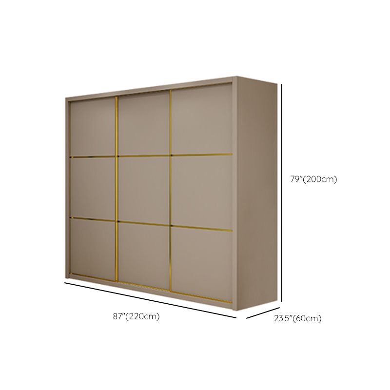 Contemporary Style Wardrobe Wooden Bedroom Wardrobe Closet with Clothes Rail