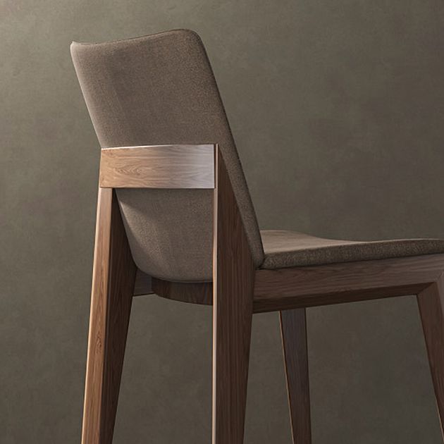 Silla lateral tapizada restaurante contemporáneo Silla de comedor con respaldo sólido