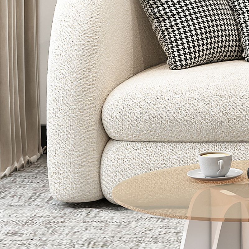 French Country One Armed Chaise, Wool Round Arms Accent Chair