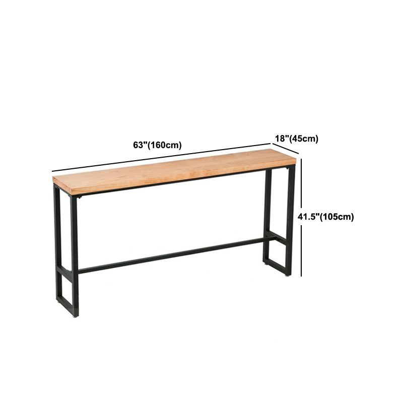 1/5 Pieces Industrial Rectangular Pub Table Set Wooden Counter Table with Armless Stools