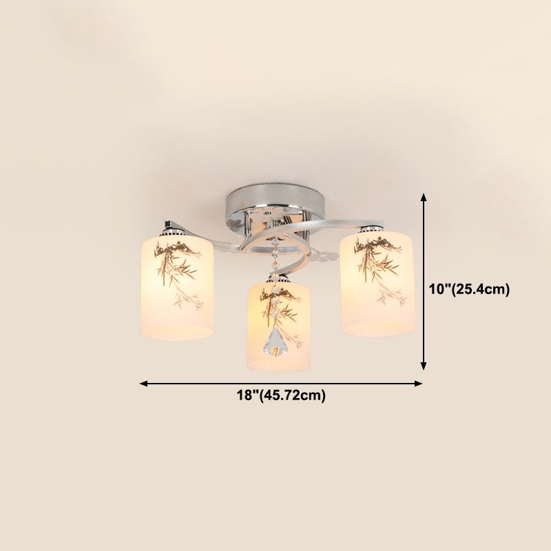 Modern 3 Lights Ceiling Lamp Chrome Finish Flush Mount Light for Bedroom