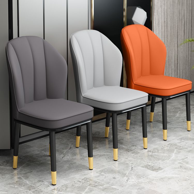 European Glam Style Metal Chairs Kitchen Dining Room Wingback Side Chair Set