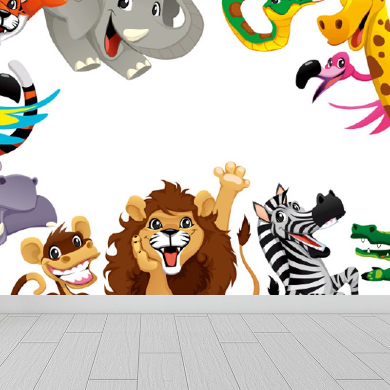 Non-Woven Decorative Mural Children's Art Cartoon Animals Wall Decor, Custom Printed