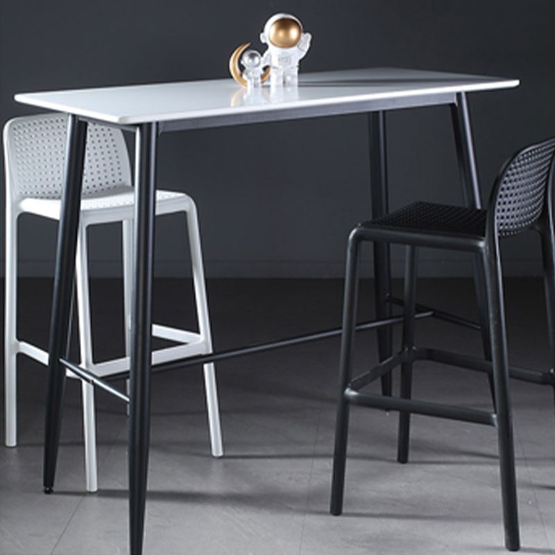 Modern Style Wooden Top Rectangle 4 Legs Bar Dining Table for Home