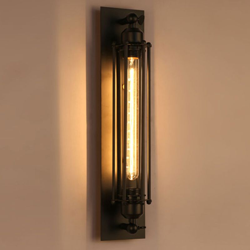 Industrial Style Iron Wall Mount Light Rectangle Shape Wall Lamp for Living Room