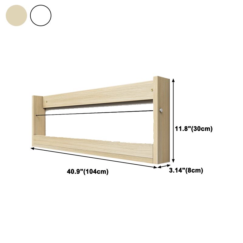 Contemporary Wood Bookshelf Closed Back Wall Mounted Bookcase for Home Office