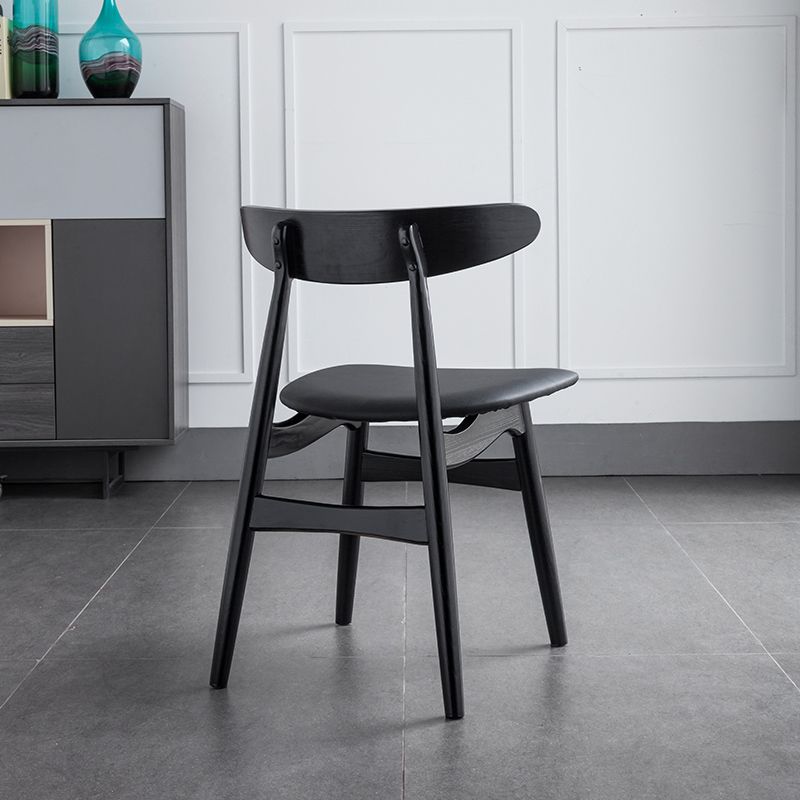 Contemporary Solid Wood Dining Room Chairs Armless Open Back Dining Side Chair for Home Use