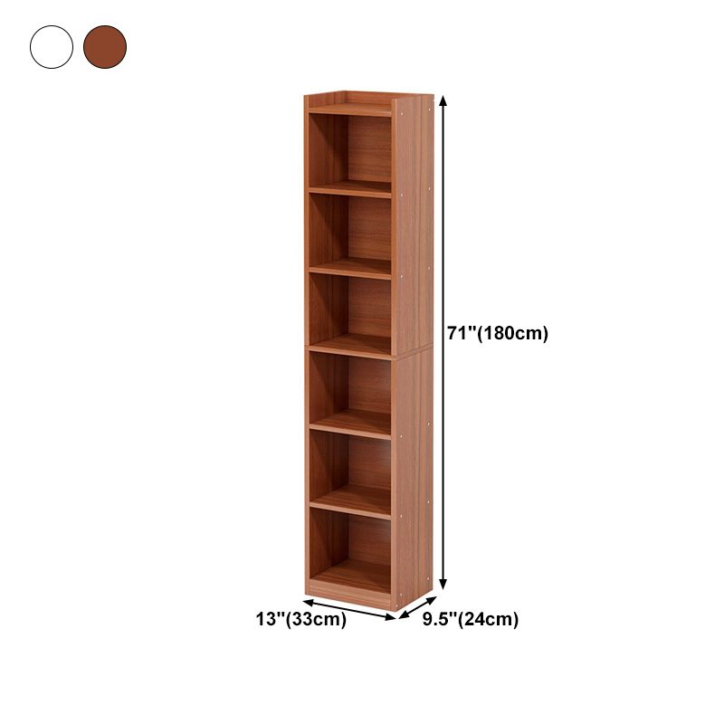 Modern Vertical Standard Bookshelf Manufactured Wood Bookcase for Living Room