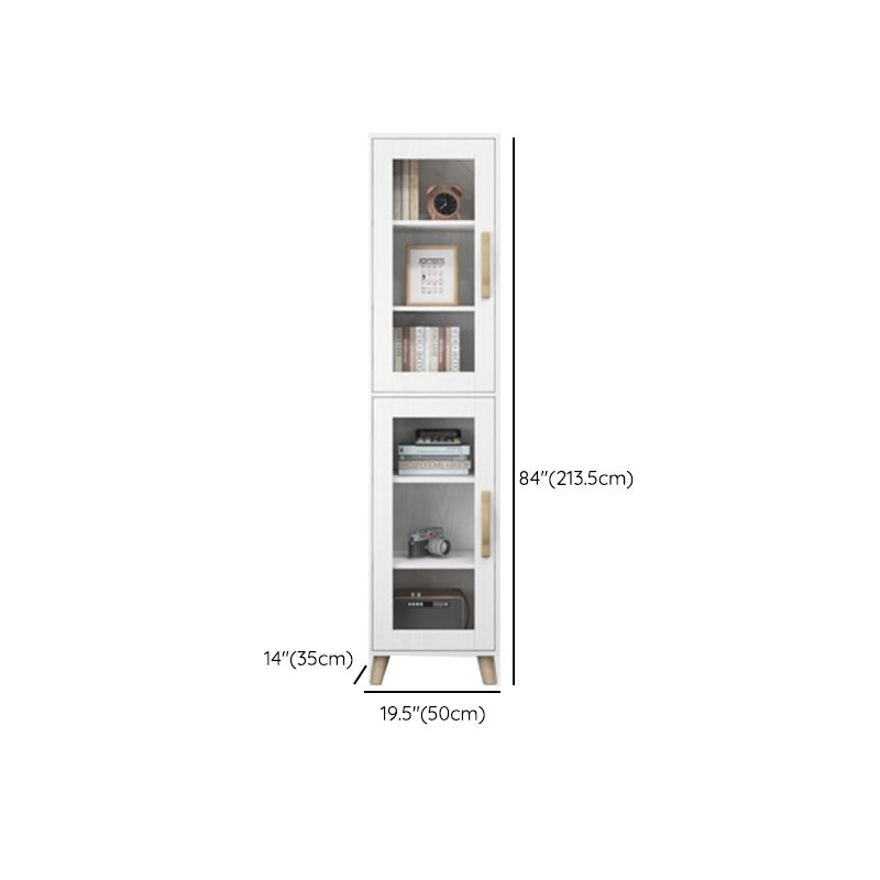 Engineered Wood Standard Bookshelf Modern White Bookcase with Shelves