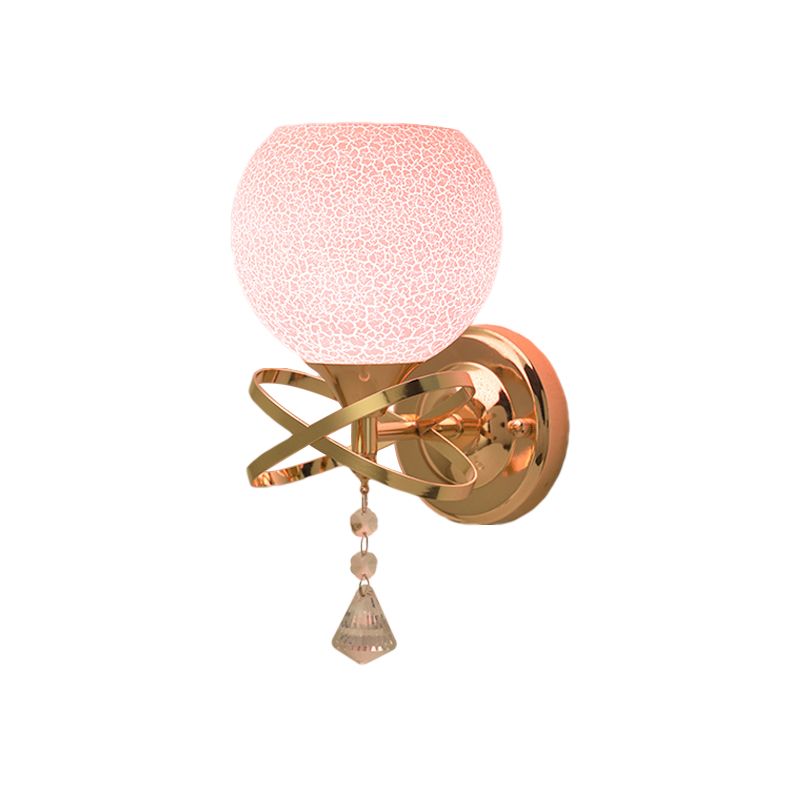 Post Modern Diamond SCONCE LIMMTER LICHTBRIJFTER 1 Licht kristallen wandmuurlamp met roze gebarsten glazen schaduw