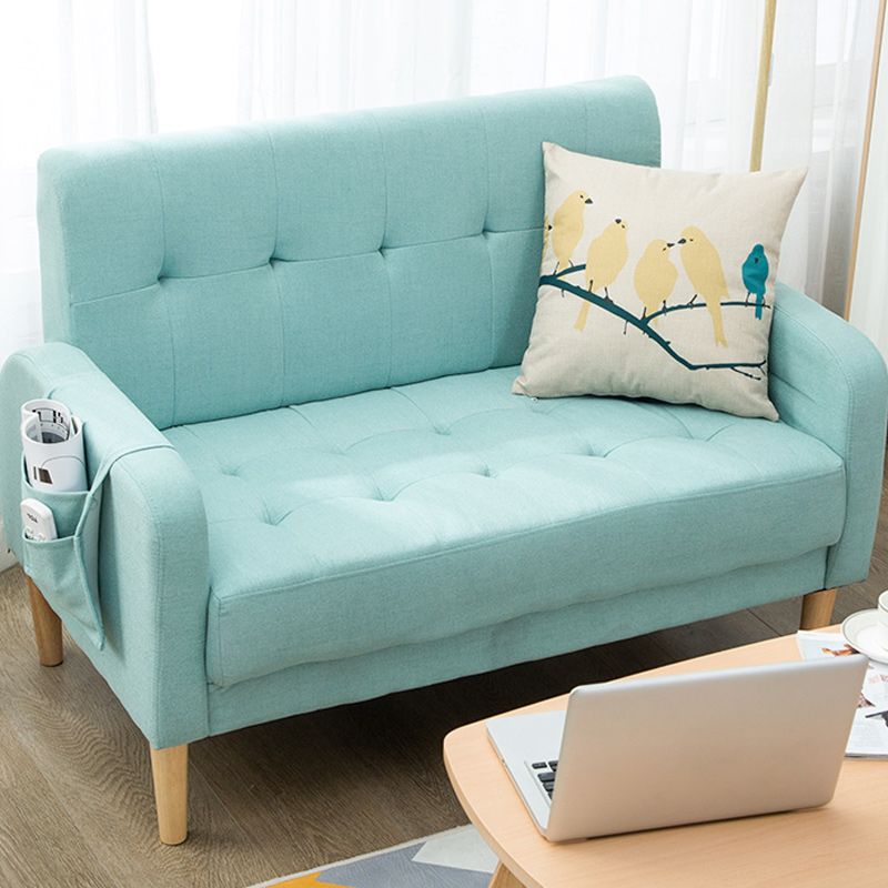 30.31" H Cotton Blend Square Arm Tufted Loveseat for Living Room