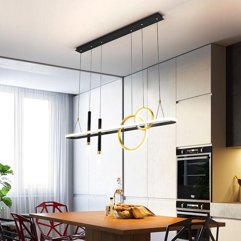 Modern Linear Island Chandelier Lights Metal Pendant Lights