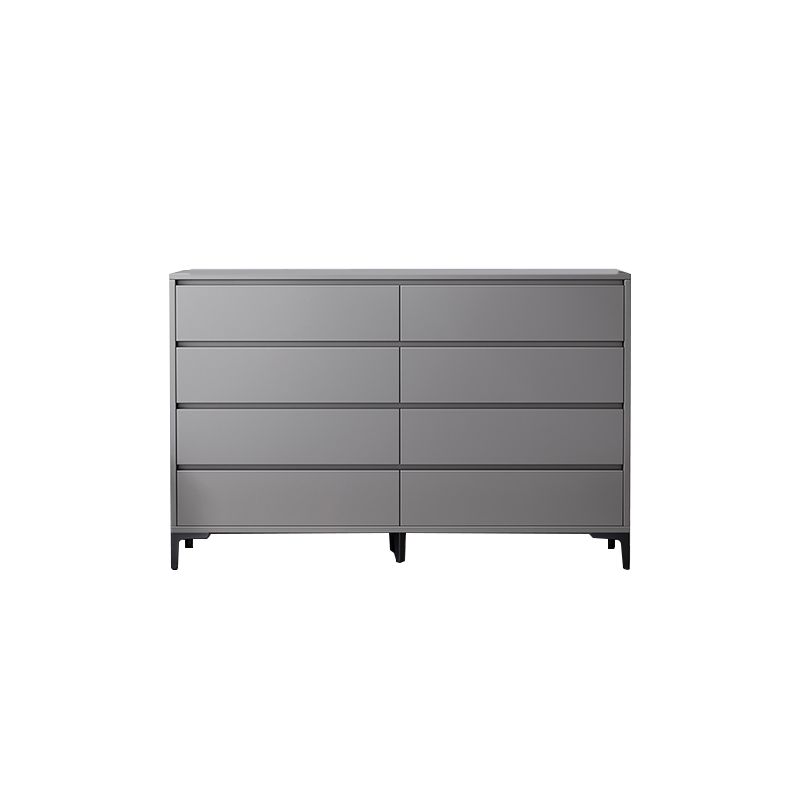 Contemporary Grey Rectangle Accent Chest with Drawers and Metal Legs