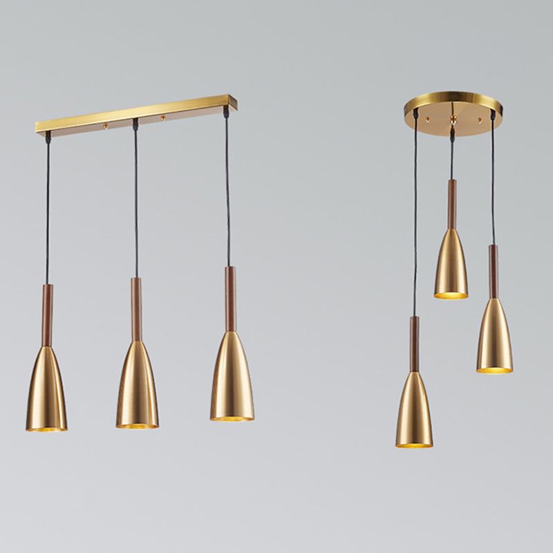 Gold Plated 3-Light Pendant Light Post-modern Metal Hanging Light Fixture for Dining Room