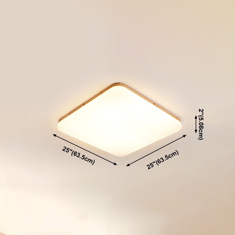 Wooden Modern Flush Mounted Ceiling Lights LED Ceiling Mount Lighting for Living Room