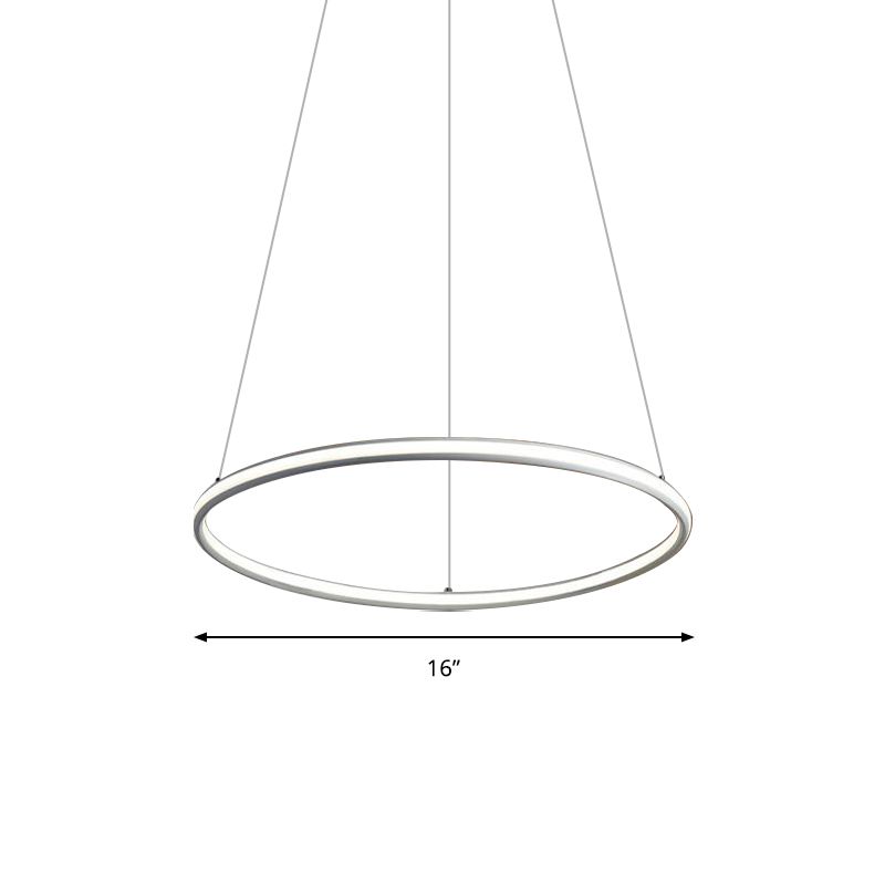Acrylic Ring Chandelier Simple 1/2/3-Light LED Ceiling Pendant Lighting Fixture in Warm/White/Natural Light