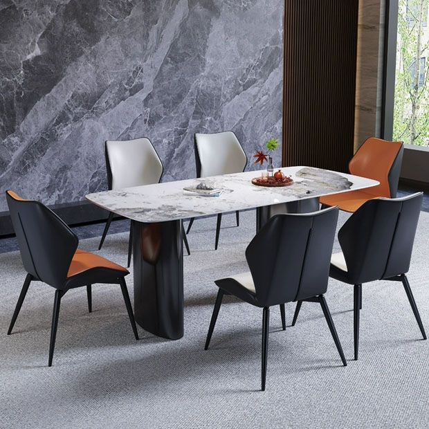 Modern Coffee Shop Wingback Chair Leather Matte Finish Dining Chair