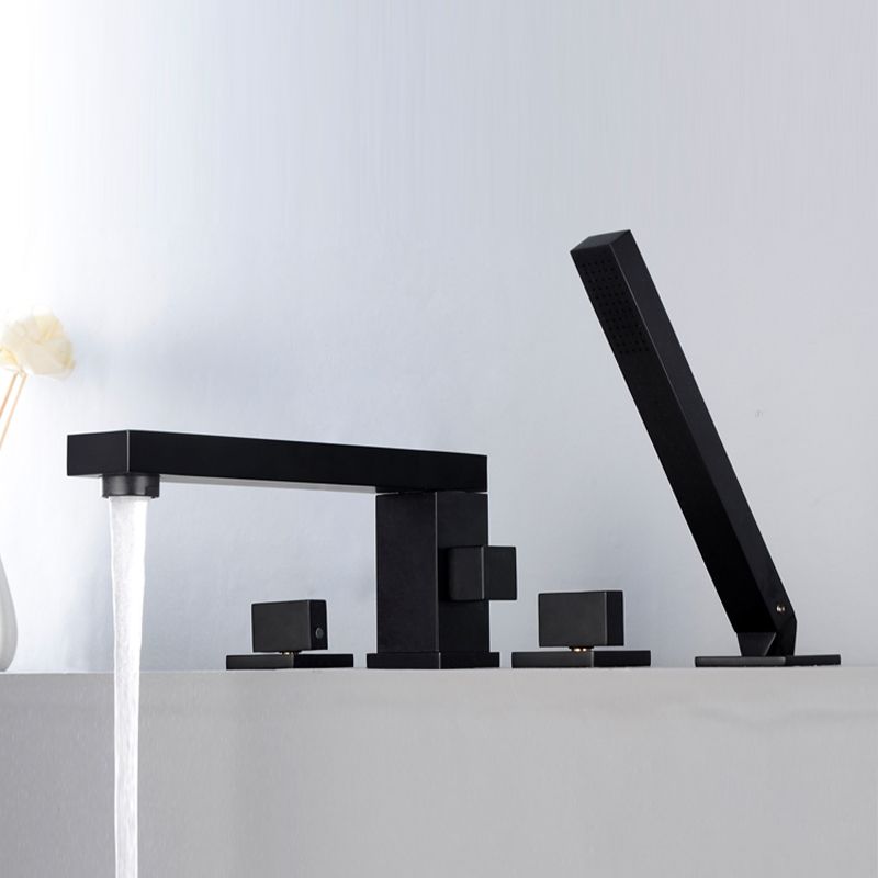 Modern Deck Mounted Low Arc Roman Tub Faucet Copper Roman Tub Faucet Set