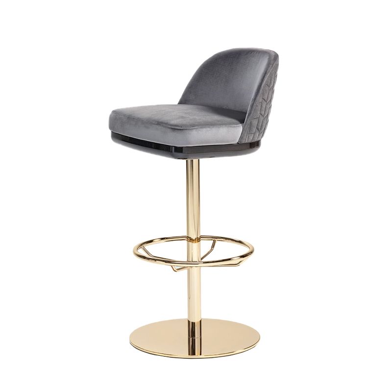 Glam Rotatable Bar Stool Low Back Counter Bar Stool for Home