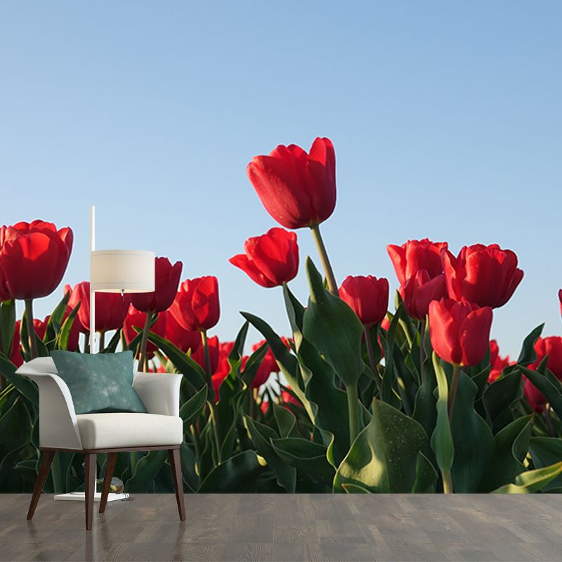 Contemporary Tulip Home Mural Mildew Resistant Wall Decor for Sleeping Room