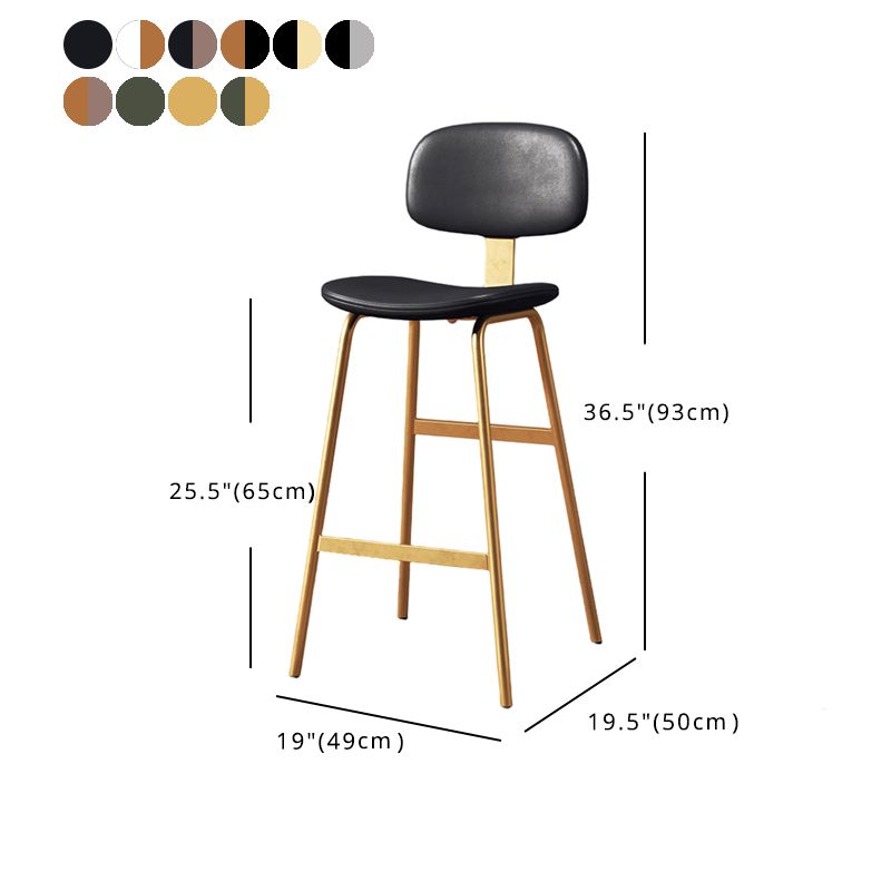 Taburete de bar de estilo moderno, patas de metal, cubo, asiento de cuero, taburete de bar para cocina de restaurante