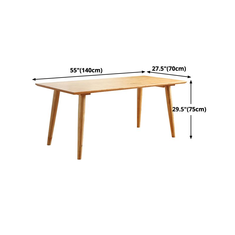 Solid Wood Dining Table Modern Brown Dining Table with 4 Legs