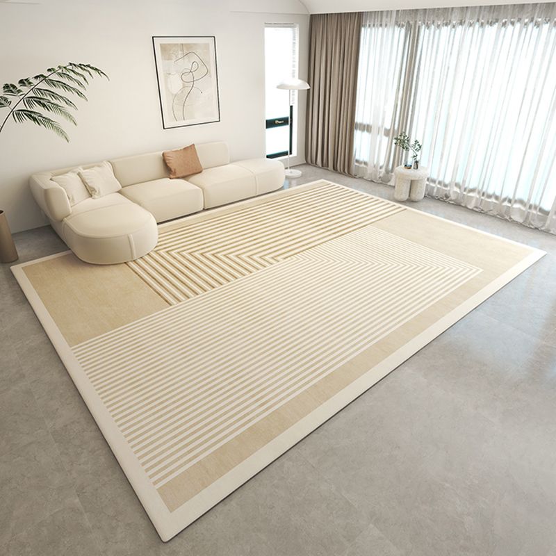 Contemporary Area Rug Contrast Striped Rectangle Indoor Rug Adults Stain Resistant Carpet
