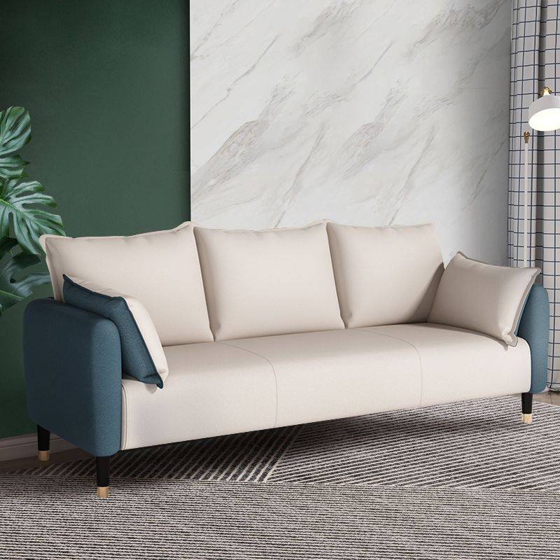 Glam Pillows Square Arm Living Room Faux Leather Standard Seating