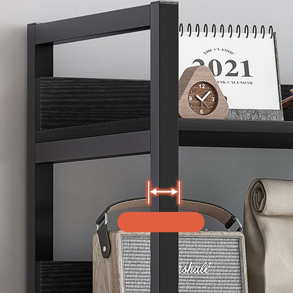 Open Metal Wooden Bookcase Modern Home Living Room Bookshelf