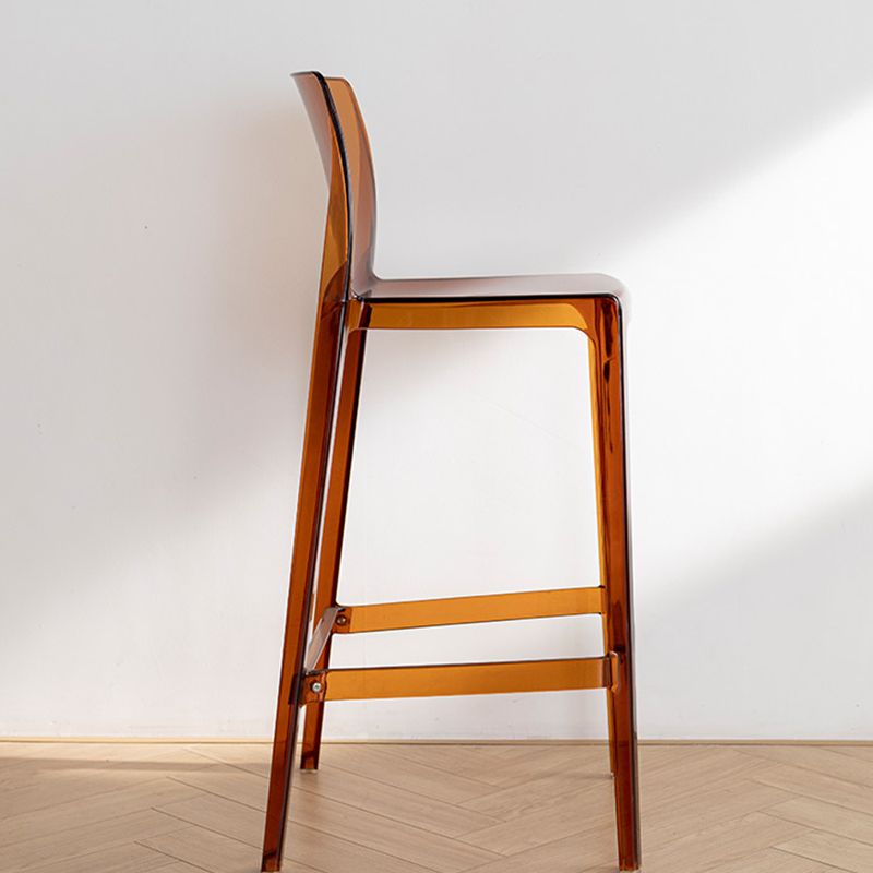 Contemporary Acrylic Low Back Armless Bar Stools with Footrest