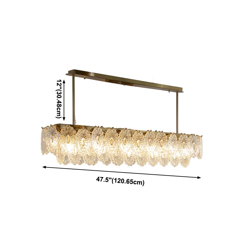 Metal Linear Island Pendant Lights Modern Style Glass Pendant Lighting for Kitchen Island