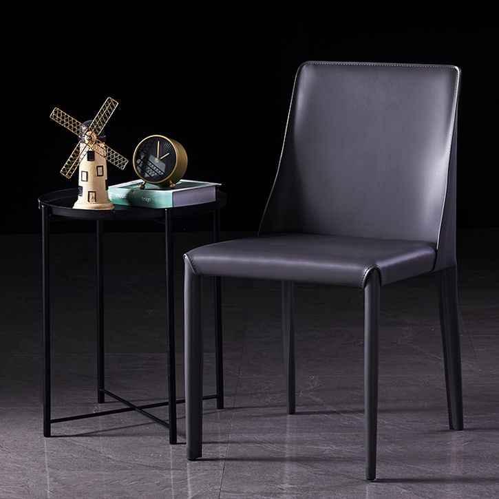 Chaises de salle à manger sans bras moderne chaise en cuir multicolore