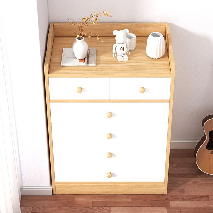 Modern Wooden Chest Bedroom Vertical Storage Chest with 4 / 5 / 6 Drawers