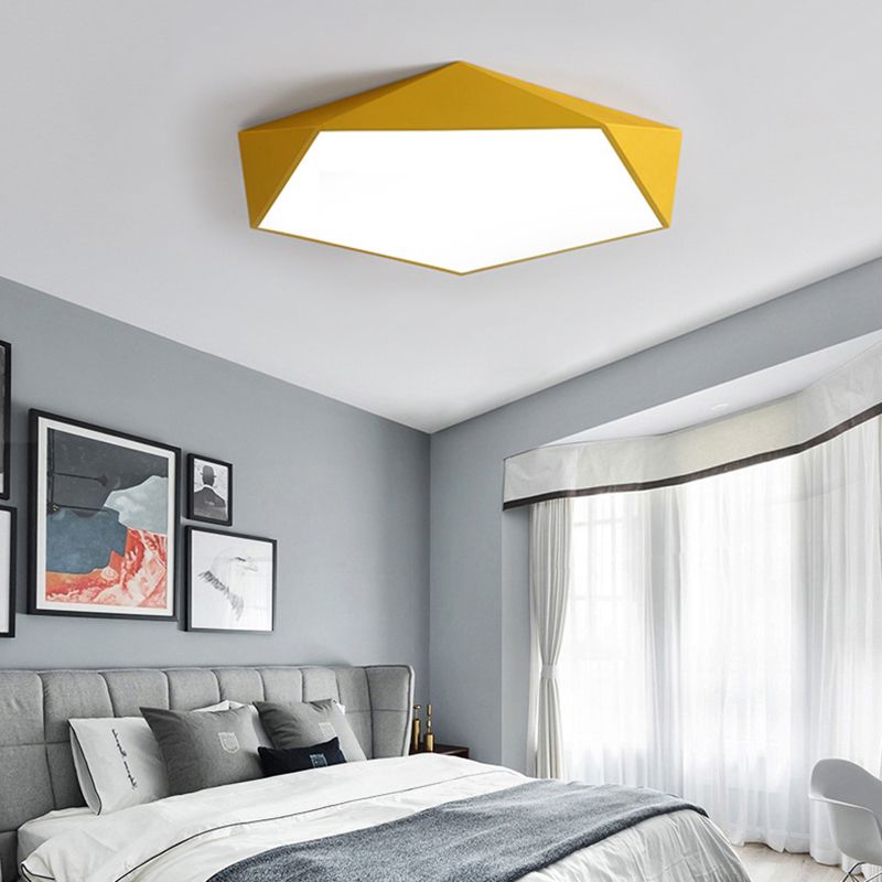 Acrylic Pentagon Slim Ceiling Light Nordic Design LED Flush Mount Light for Bathroom