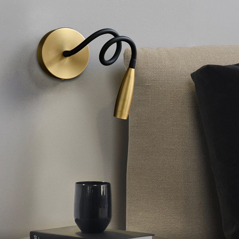 Gold Modern Wall Sconce Linear Shape Wall Light with Metal Shade for Bedroom