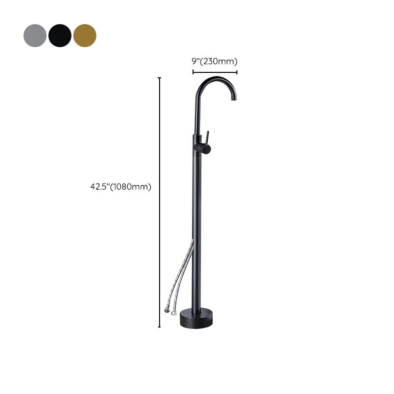Modern Freestanding Bathtub Faucet Brass One Handle Freestanding Bathtub Faucet