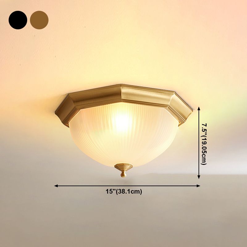 Glass Flush Mount Ceiling Light Brass Ceiling Lighting in Gold for Living Room Dining Room