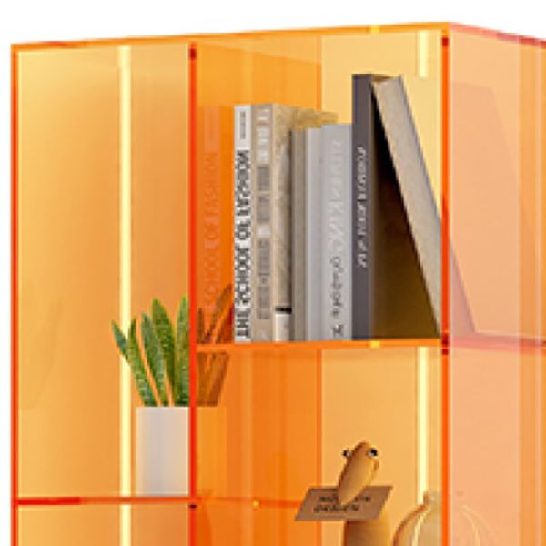 Modern Closed Back Standard Bookshelf Acrylic Bookcase with Shelves for Study Room