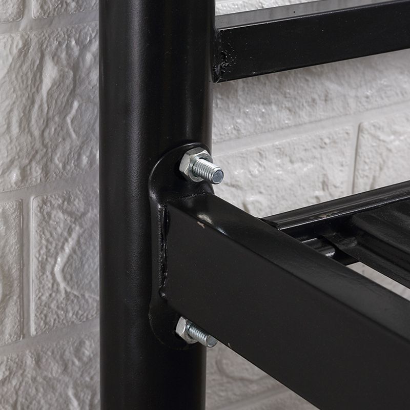 Black Metal Wire-Grid Bed Frame Industrial Style Iron High Open-Frame Bed