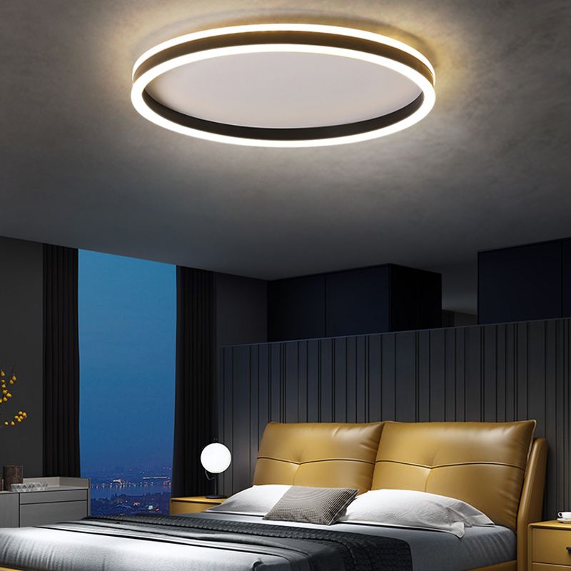 Luminaires de plafond encastrés de simplicité de lumière montée par plafond noir de LED pour le salon