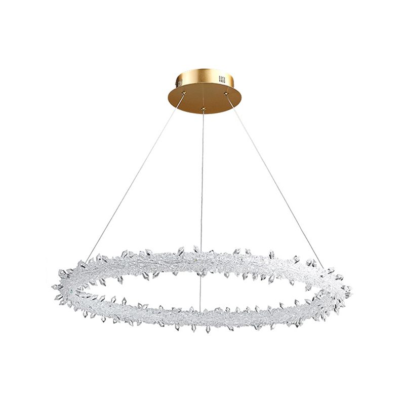 Ring Modern Chandeliers K9 Crystal LED Chandelier Lighting Fixtures for Living Room