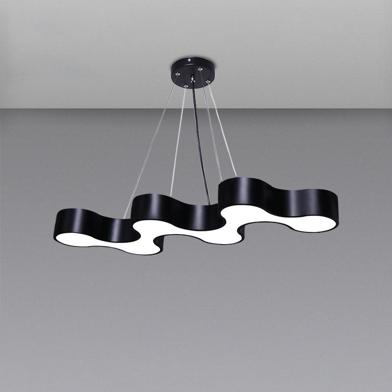 Wave Shaped LED Suspension Light Modern Acrylic Meeting Room Chandelier Lighting