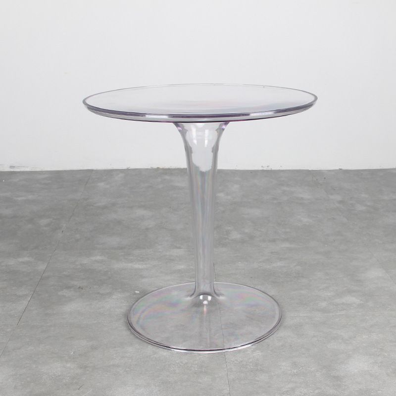 Crossed Base Design Acrylic Material Modern Style Round Side Table