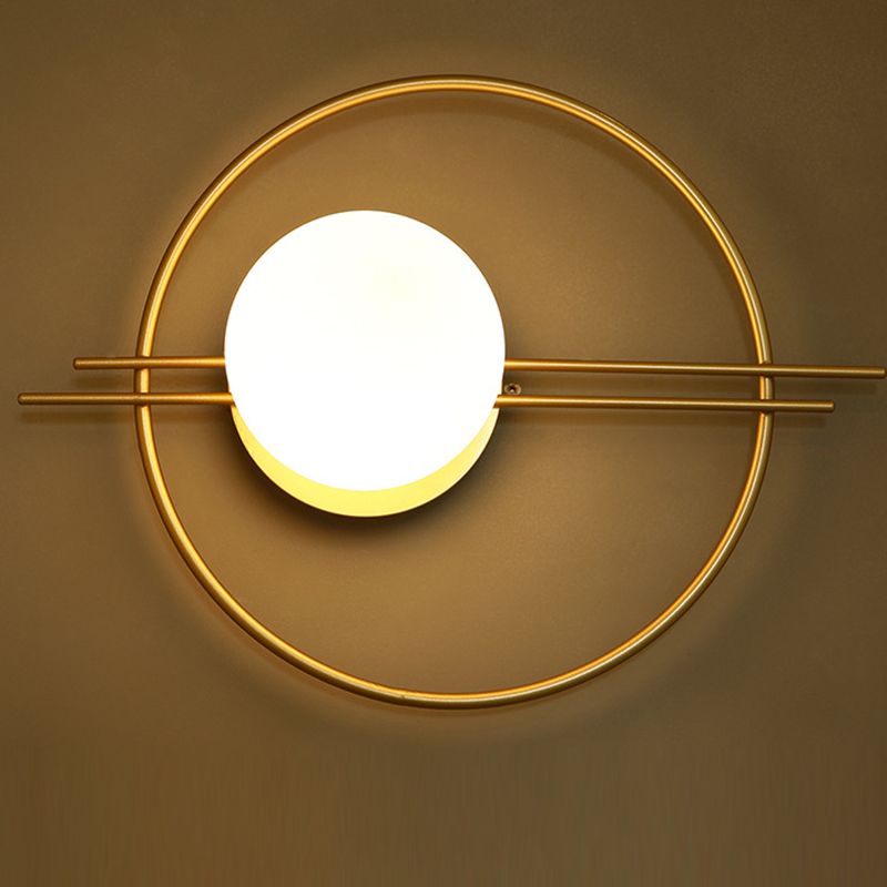 Modern Minimalist Minimalist Sferero sferico Montaggio Lampada 1 Luci di applique con tonalità di vetro