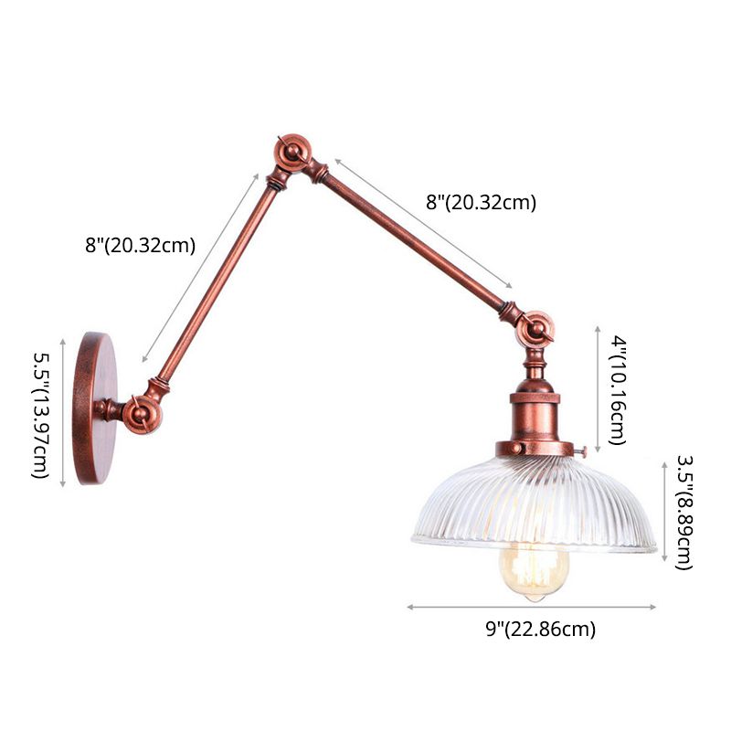 Swing Arm Vanity Mirror Lights American Minimalist Style Glass Single Vanity Light